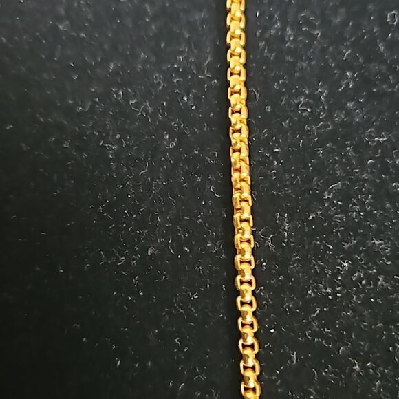 Men's Gold Plated Dollar Sign Pendant Chain 13" - Picture 13 of 16